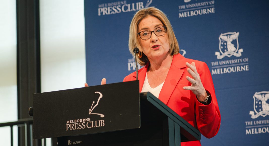 Premier Jacinta Allan at Melbourne Press Club event; Image Source: Emily Kulich/MPC